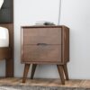 Alexandra - Night Stand With 2 Drawers - Walnut Brown - Image 9