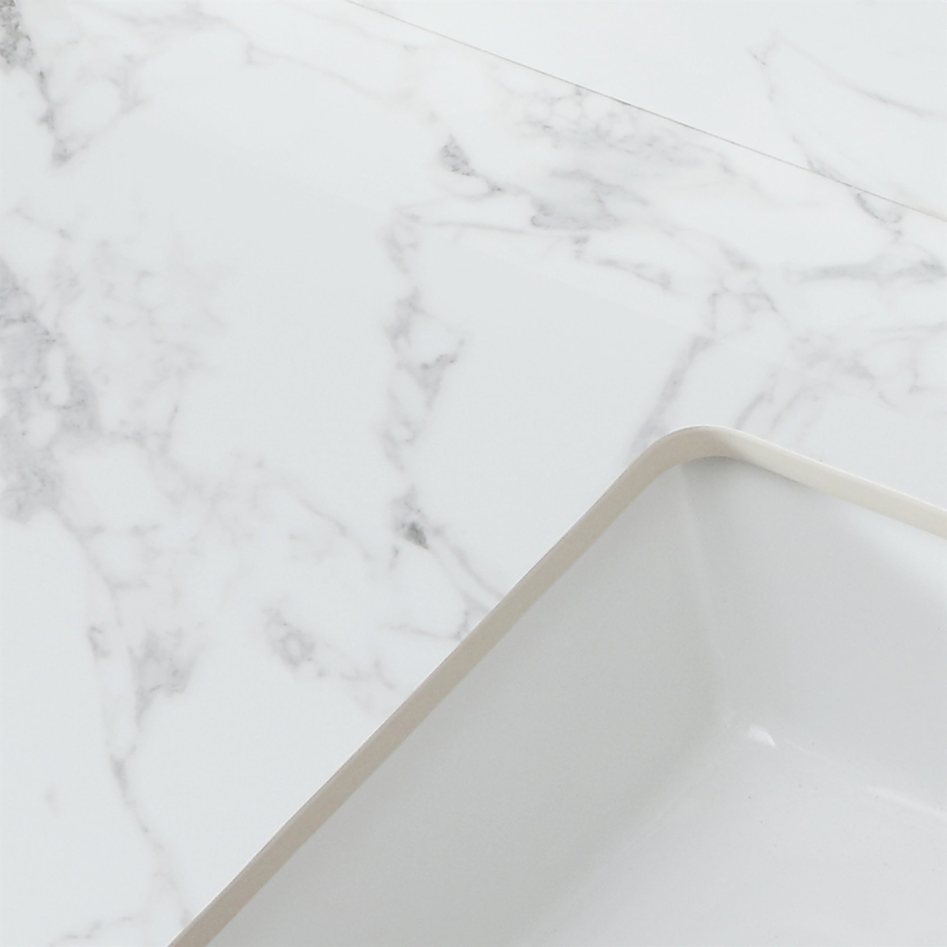 Elegant Bathroom Vanity Top With Rectangular Undermount Ceramic Sink Sintered Stone - White - Image 6