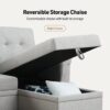 Lucca - Linen Reversible Sleeper Sectional Sofa With Storage Chaise - Light Gray - Image 16