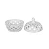 Ceramic Lidded Jar With Lattice Design - White - Image 2