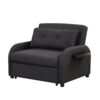 3 In 1 Pull Out Sofa Sleeper With Wing Table And USB Charge - Black - Image 12