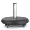 Wheelie - Modern Round Umbrella Base With Stainless Steel Holder - Black - Image 10