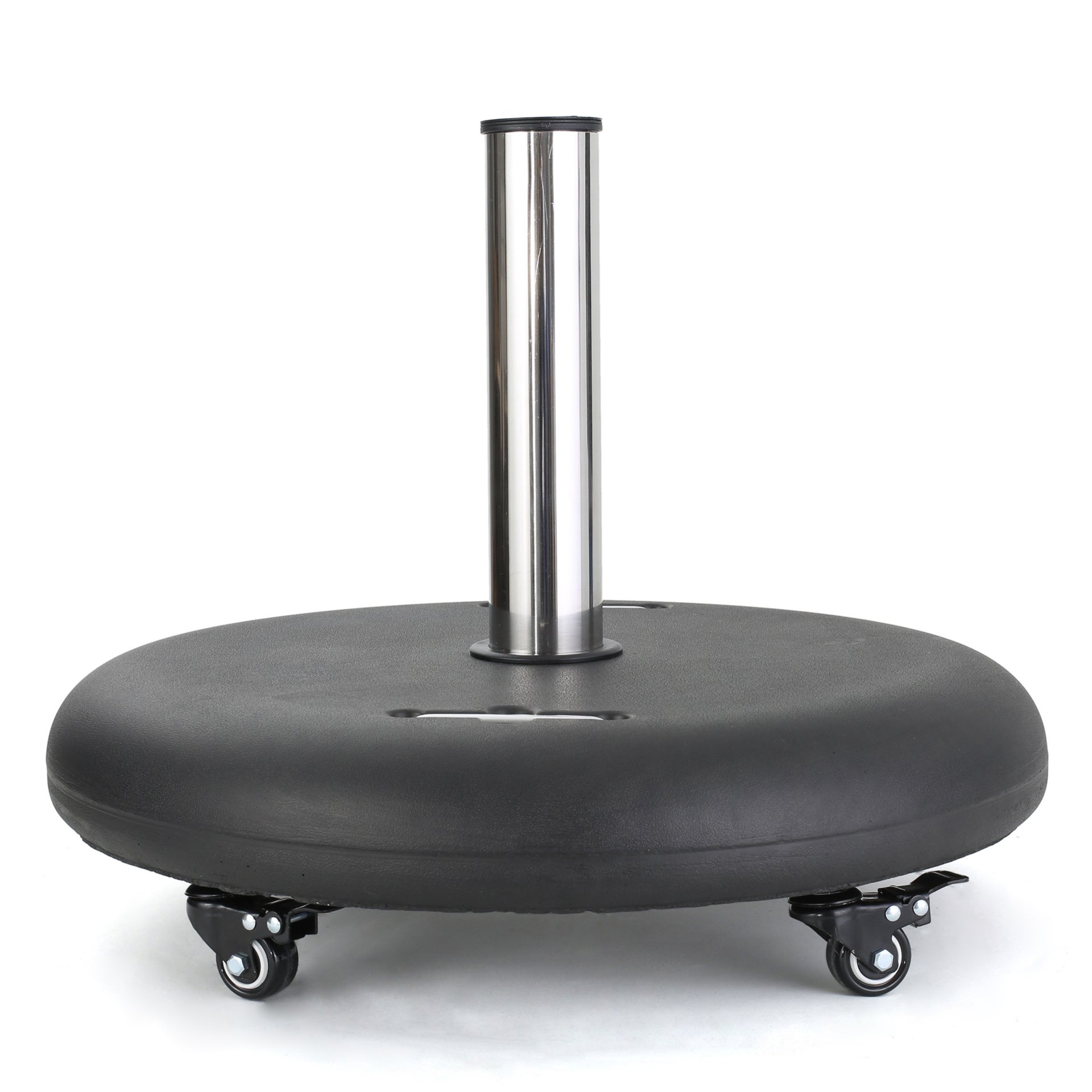 Wheelie - Modern Round Umbrella Base With Stainless Steel Holder - Black - Image 10