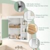 Bathroom Medicine Cabinet With Mirror, Wall Mounted Mirror Cabinet With Storage Organizer, Over The Toilet Storage White Storage Cabinet For Bathroom - White - Image 6