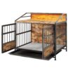 Multi Function Dog Crates With Storage, Double Doors, Indoor Dog Crate - Black Brown - Image 14