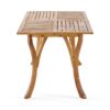 Outdoor Rectangular Table With Curved Legs And Perpendicular Wooden Slats Table Top - Teak - Image 7