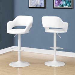 Swivel Stool Bar Height, Adjustable, Contemporary & Modern - White
