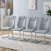Modern Cushioned Living Room Chairs With Metal Legs (Set of 4) - Light Gray - Image 2