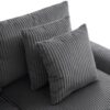 Sectional With Bluetooth Speakers L Shaped Couch With Console USB Charger, Cup Holders Storage Ottoman Deep And Wide Seat Cloud Sofa - Dark Gray - Image 13