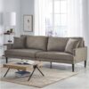 Contemporary 3 Seater Sofa With Plush Upholstery - Gray - Image 2
