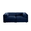 Modern Chenille 2 Seater Sofa With Hidden Storage And Cylindrical Support - Blue - Image 7