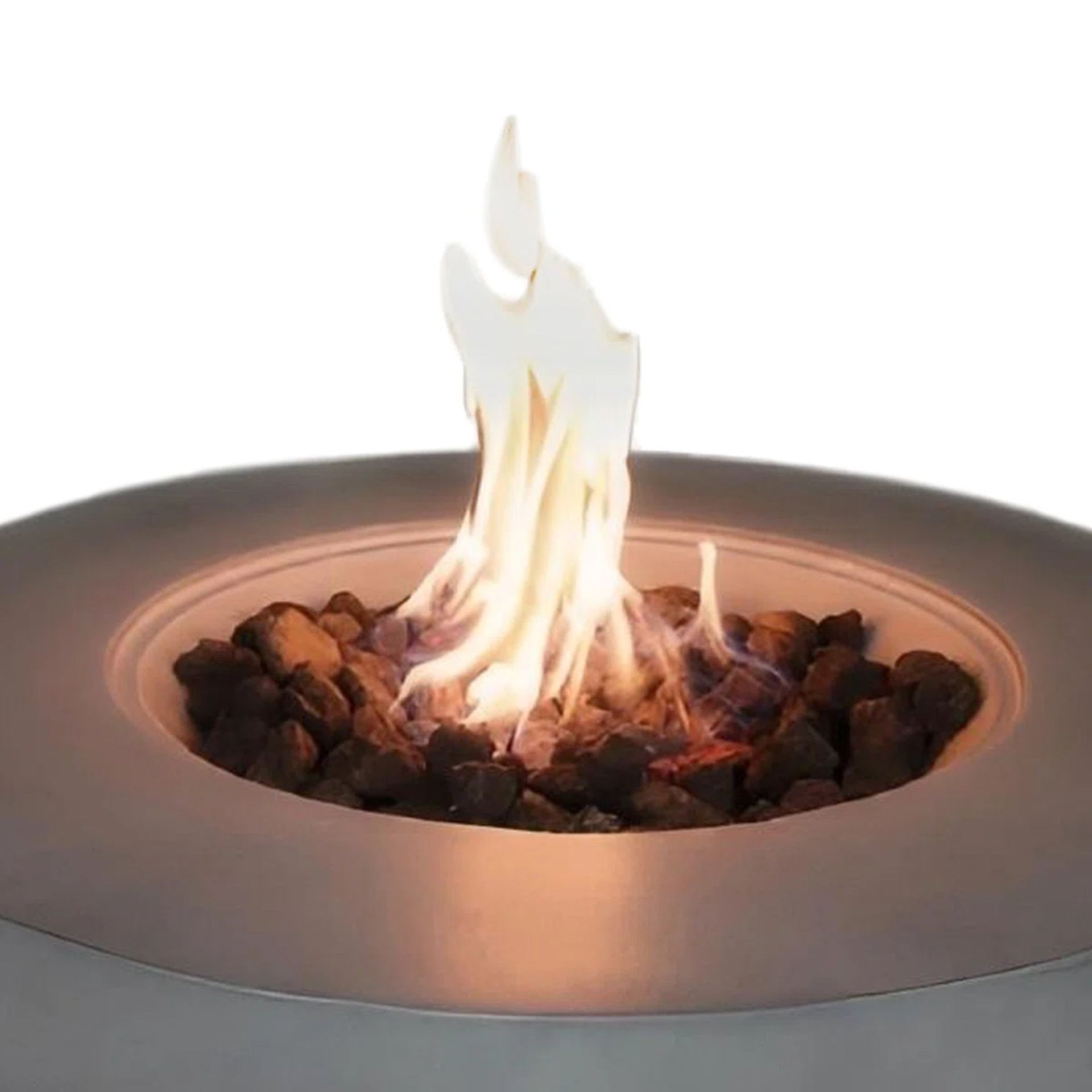 Reinforced - Propane / Gas Outdoor Fire Pit Table With Lid - Gray / White - Image 6