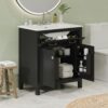 30" Bathroom Vanity With Sink And Soft Close Doors - Black - Image 2