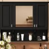 Wall Mounted Bathroom Medicine Cabinet, Modern Bathroom Wall Cabinet With Mirror, Mirror Cabinet With Open Shelves - Black - Image 25