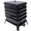 Eco Friendly 5 Layer Worm Compost Bin With 50L Capacity, Easy Setup Plastic Worm Farm Kit - Black - Image 6