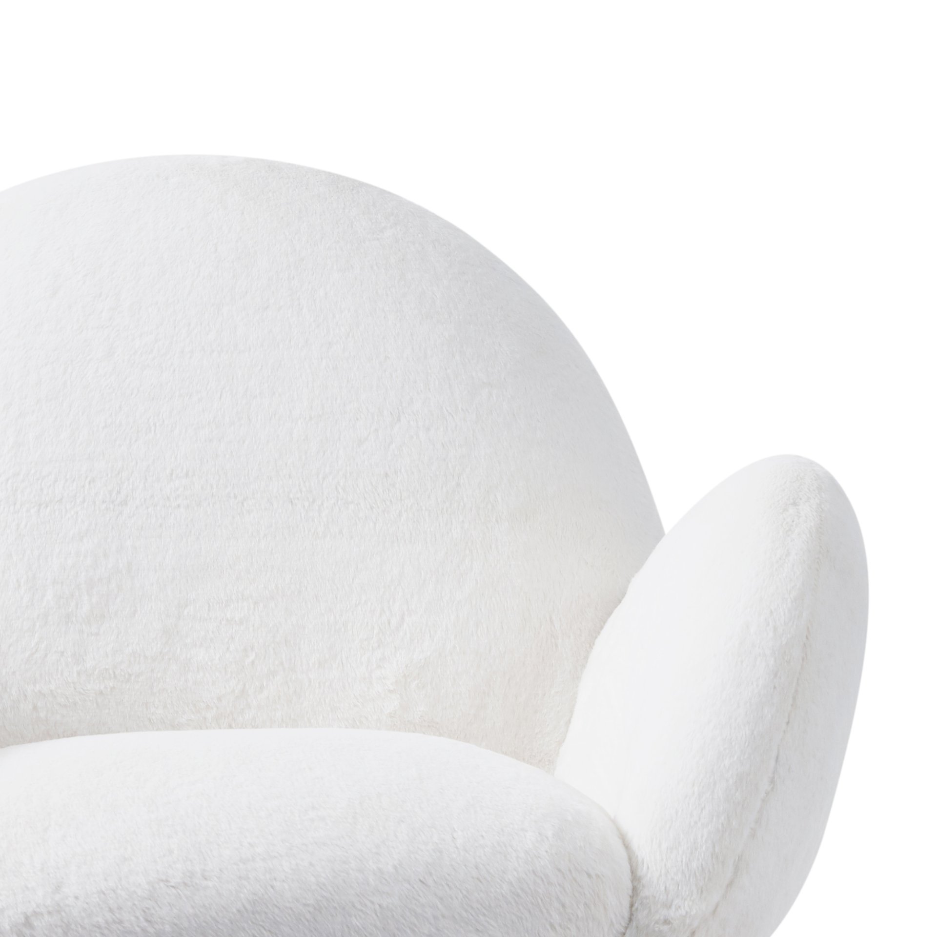 Imitation Lamb Fabric Sofa Chair - White - Image 5