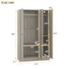 3 Door Shutter Wardrobe With Shelves - Gray - Image 12