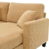 Modern L-Shaped Corduroy Sofa With Reversible Chaise, 4 Seat Upholstered Sectional Indoor Furniture, Convertible Sleeper Couch With Pillows - Light Brown - Image 10