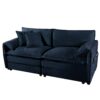 Oversized Chenille Loveseat Sofa, Modern Comfy Deep Seat Love Seat, Diy Combination - Blue - Image 20