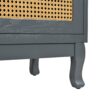 Retro Industrial Gray 4 Door Sideboard With Large Storage, Rattan And Glass Doors - Antique Dark Gray / Rattan - Image 12