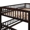 Full Over Full Low Bunk Bed With Slide, Fence And Ladder For Toddler - Espresso - Image 8