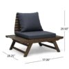 Outdoor Club Chair With Slatted Design And Water Resistance Cushion - Dark Gray - Image 3