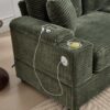 Convertible Sectional Sofa Bed Set With Armrest Storage, Cup Holder, USB, 4 Seater - Green - Image 9