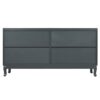 Retro Industrial Gray 4 Door Sideboard With Large Storage, Rattan And Glass Doors - Antique Dark Gray / Rattan - Image 15