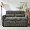 Loveseat Sofa Pull Out Sofa Bed Tufted Sleeper Sofa With An Adjustable Backrest, 3 USB Ports And 2 Lumbar Pillows For Living Room - Gray - Image 9