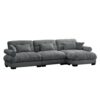 Super Comfort Oversized Modular Velvet Sectional Sofa With Movable Ottoman Corner Sectional - Gray - Image 11