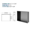 Stainless Steel Shower Niche 19" X 15" Durable And Waterproof - Gunmetal Black - Image 3