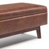 Owen - Rectangular Storage Ottoman - Distressed Saddle Brown - Image 3