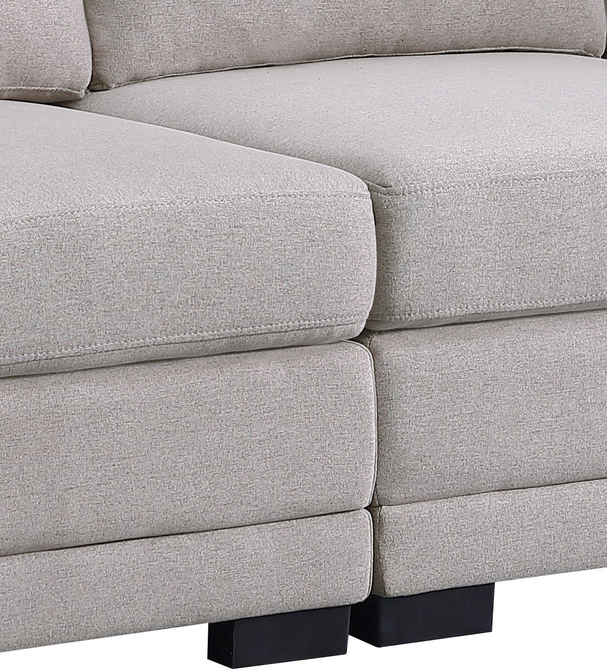 Kristin - Linen Fabric Reversible Sectional Sofa With 2 Ottomans - Light Gray - Image 4