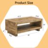 Modern Minimalist Rectangular Coffee Table Measuring Embodies The Simple Charm Of Mid Century Aesthetics, Adding A Touch Of Elegance To Your Living Room - Natural Wood - Image 3