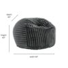Sky Luxe - Minky Gunmetal Memory Foam Lounger - Gray - Image 6
