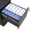 2 Drawer File Cabinet With Lock, Steel Mobile Filing Cabinet On Anti - Tilt Wheels, Rolling Locking Office Cabinets Under Desk For Legal / Letter Size - Black - Image 11