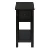 Accent End Table, 2 Tier, Storage Drawer, Versatile Use - Black - Image 2