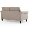 2 Seater Loveseat Sofa, Mid-Century Modern Couches For Living Room, Button Tufted Sofa - Light Beige - Image 5