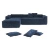 2 Pices Free Combination Minimalist Style Modular Sectional, Wrinkle Resistant Couch Set L Shaped Compressed Sofa For Living Room - Dark Blue - Image 13
