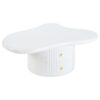 Cloud - Coffee Table (Set of 3), Irregular Shape Coffee Table With 2 Drawers, 2 Small Stools For Living Room - White - Image 9