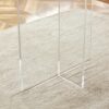 Modern Minimalist Wooden Table With Acrylic Legs For Dining, Living Rooms, And Kitchens - Wood - Image 13