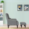 Modern Living Room Leisure Sofa Chair Design Home Adjustable Cozy Soft Chair - Gray - Image 15