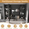Aluminium Medicine Cabinet Mirror With LED Light And Defogging Function - Gray - Image 8