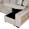 U-Shaped Sectional Sofa Pull-Out Sofa Bed With Two USB Ports, A Storage Chaise Lounge And Four Back Pillows For Living Room - Beige - Image 23