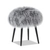 Alberta - Mongolian Sheepskin Round Ottoman - Dimensional Gray - Image 7