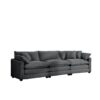 Mid Century Modern Sectional Sofa 3 Seater With Arm Pillows - Gray - Image 6
