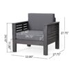 Flare - Outdoor Club Chair With Water Resistant Cushions - Dark Gray - Image 3