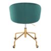 Claire - Contemporary / Glam Task Chair - Gold / Green - Image 4