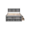 Full Bed With Bookcase Headboard, Under Bed Storage Drawers And Bed End Storage Case - Gray - Image 13
