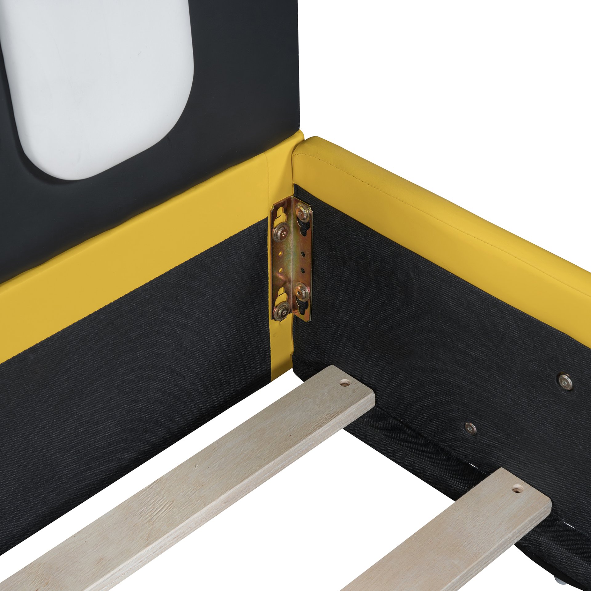 Twin Size Race Car Shaped Platform Bed With Wheels - Yellow - Image 6